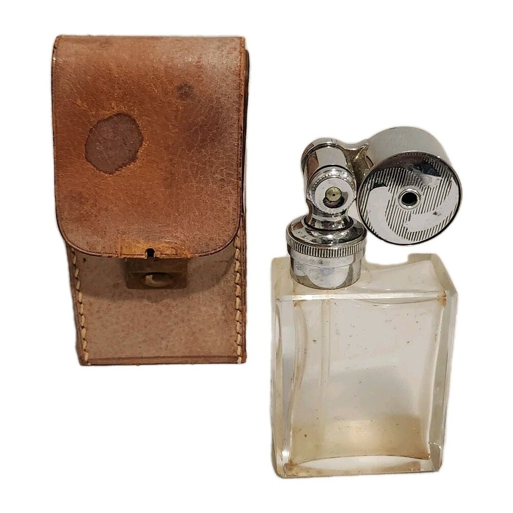 Vintage Escale by Marcel Franck Perfume Side Atomizer with Leather Travel Case